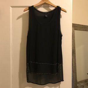 H&M Black Tanks with Silver Hardware